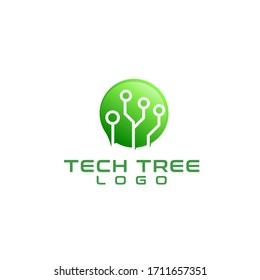 Tree Tech Logo Design. Creative Vector Icon Design for Technology company