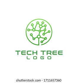 Tree Tech Logo Design. Creative Vector Icon Design for Technology company