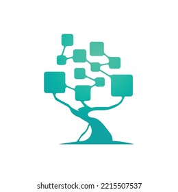 Tree tech logo design. Logo Tree technology design