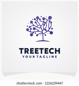 Tree Tech Logo Design Template