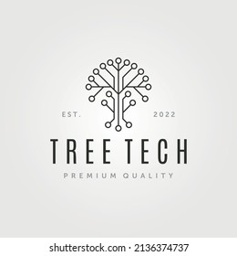 tree tech logo digital vector symbol illustration design