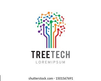 Tree Tech logo symbol or icon template