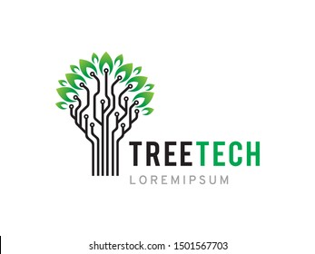 Tree Tech logo symbol or icon template