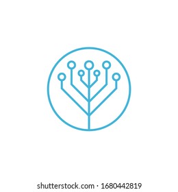 Tree tech logo symbol or icon template. Technology tree vector icon. Stock illustration