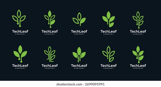  tree tech logo template. Innovative digital technology concept business icon, symbol, Vector illustration