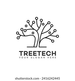 tree tech logo vector design