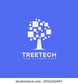 tree tech logo vector design