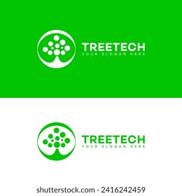 tree tech logo vector design