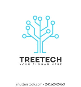 tree tech logo vector design