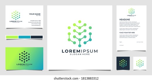 tree technology logo design and business card