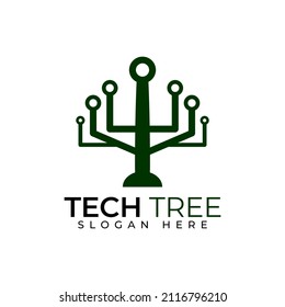 Tree technology logo design template