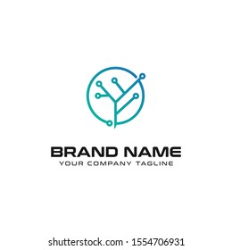 Tree Technology Logo Design vector Template for Company