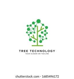 tree technology logo design vector template