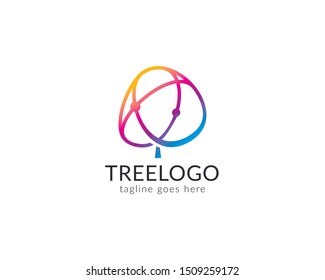 Tree technology logo vector design template