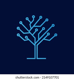 Tree Technology  modern logo illustration vector