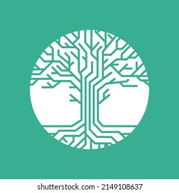 Tree Technology  modern logo illustration vector