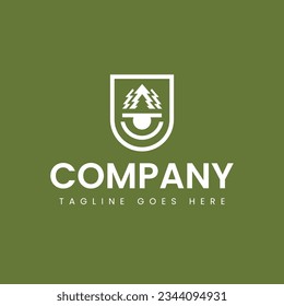 tree tent camping logo  design vector template 