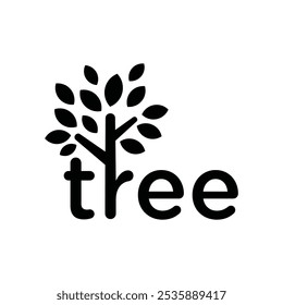 Tree Text Typography, Tree Word Letters, Design Inspiration Logo