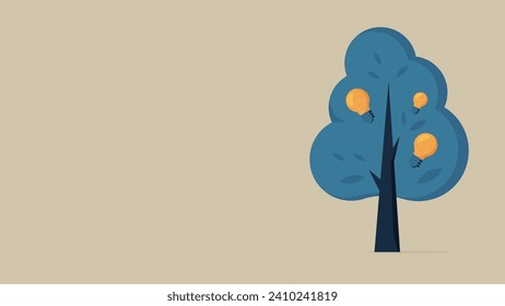 Un árbol que lleva frutos de bombilla.