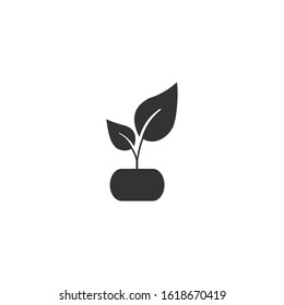 tree that grows Icon vector sign isolated for graphic and web design. Seedling symbol template color editable on white background