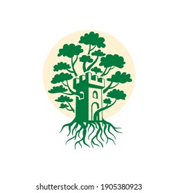 El árbol que crece en un viejo castillo. Una interpretación de la defensa, 
fortaleza, natural, prosperidad, gloria y fertilidad.