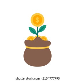 un árbol que crece con dinero e ideas de inversión financiera