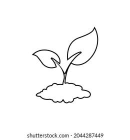 The tree that grows from seed is a big tree with green color and the seedlings grow into a big tree. Vector illustration