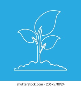 The tree that grows from seed is a big tree with green color and the seedlings grow into a big tree. Vector illustration