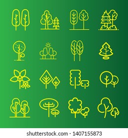 Tree theme icon collection in the forest