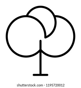 Tree Thin Line Icon 48x48 Ready for 24x24 Grid for Web Graphics and Apps. Simple Minimal Pictogram.Vector
