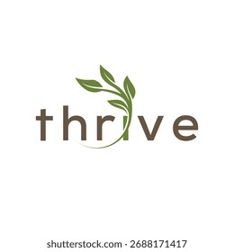 Tree Thrive Logo Design Vector Template.