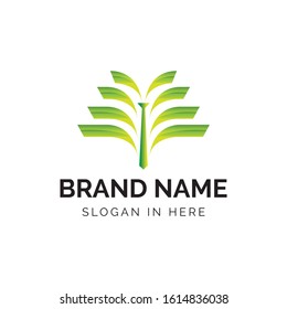 Tree with tie icon logo design illustration