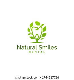 Tree Tooth Logo Dental Vector