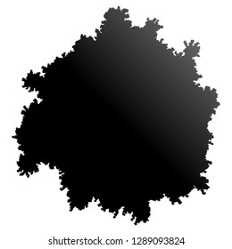 Tree top silhouette isolated - black gradient detailed - vector illustration