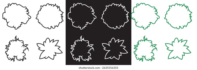 Tree top view icon.  various styles. Perfect tree top for architectural plans. Vector for websites, mobile interfaces, presentations, banner, visual branding etc. Vector illustration. EPS 10