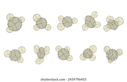 tree top view plant landscape architecture nature garden aerial vector. trees branch isolate collection illustration environment green botany urban bush park. tree architecture conifer decorative.