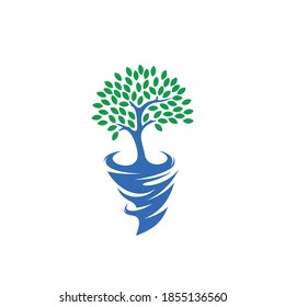 
Tree with Tornado logo vector template, Creative Tornado logo design concepts, Illustration, Icon symbol