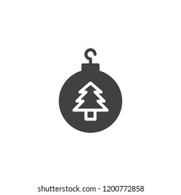 Tree Toy Bauble vector icon. filled flat sign for mobile concept and web design. Christmas Ball simple solid icon. Symbol, logo illustration. Pixel perfect vector graphics