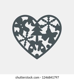 Tree toy heart decoration quality vector illustration cut