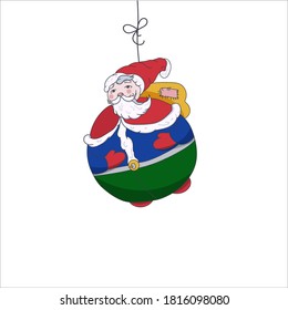 Tree toy Santa Claus with presents in vector. New Year, Christmas poster or card