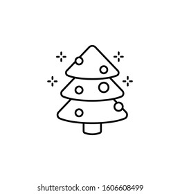 Tree, toys icon. Simple line, outline vector of new year icons for ui and ux, website or mobile application