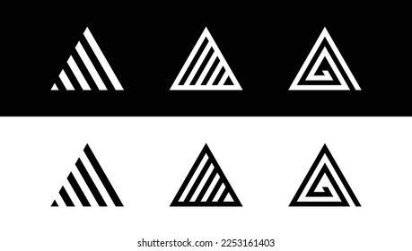 tree trangle vector set logo design