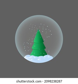 árbol en bola transparente. ilustración vectorial