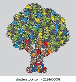 Cañones para bebidas suaves de la basura de árbol