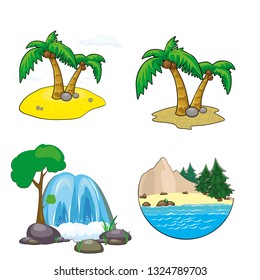 tree trees palms flora shore