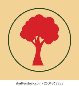 Tree trendy icon abstract skilled vector illustration colorful artwork design.eps