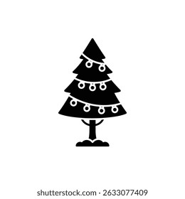 Tree with Triangle Decorations and Lights for Christmas and Holiday Cheer