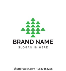 tree triangle logo design template
