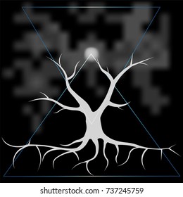 tree, triangles, clouds / tree of life / business logo