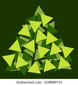 Tree of triangles of different colors green for Christmas and new year for designers vector illustration